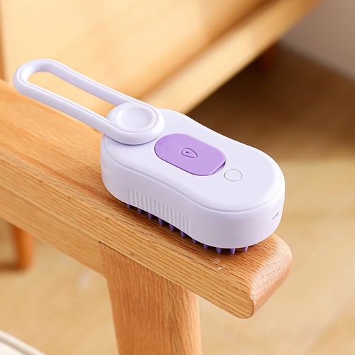 Steamy Brush Electric Spray Cat Hair Brush 3In1 Pet Hair Removal Tool 360° Rotating Handle Silicone Multifunctional Massage Comb